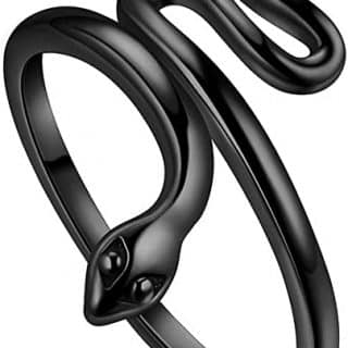 n Adjustable Snake Ring Black