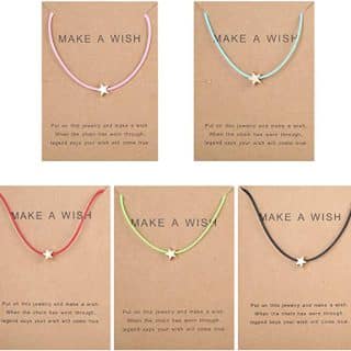 5Pcs Friendship Bracelet Set with Message Card Make a Wish